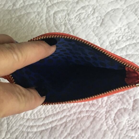 Rebecca Minkoff Leather Party Girl Zip Coin Purse, Makeup Bag Orange Size Small - Picture 3 of 4